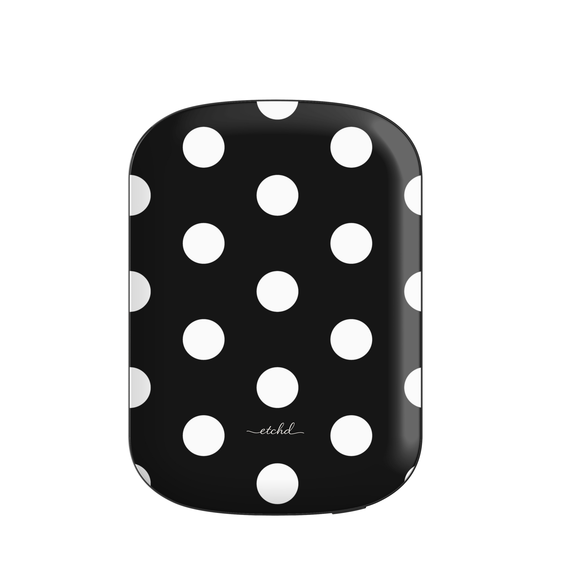 White & Black Polka Dot Magnetic Powerbank by etchd