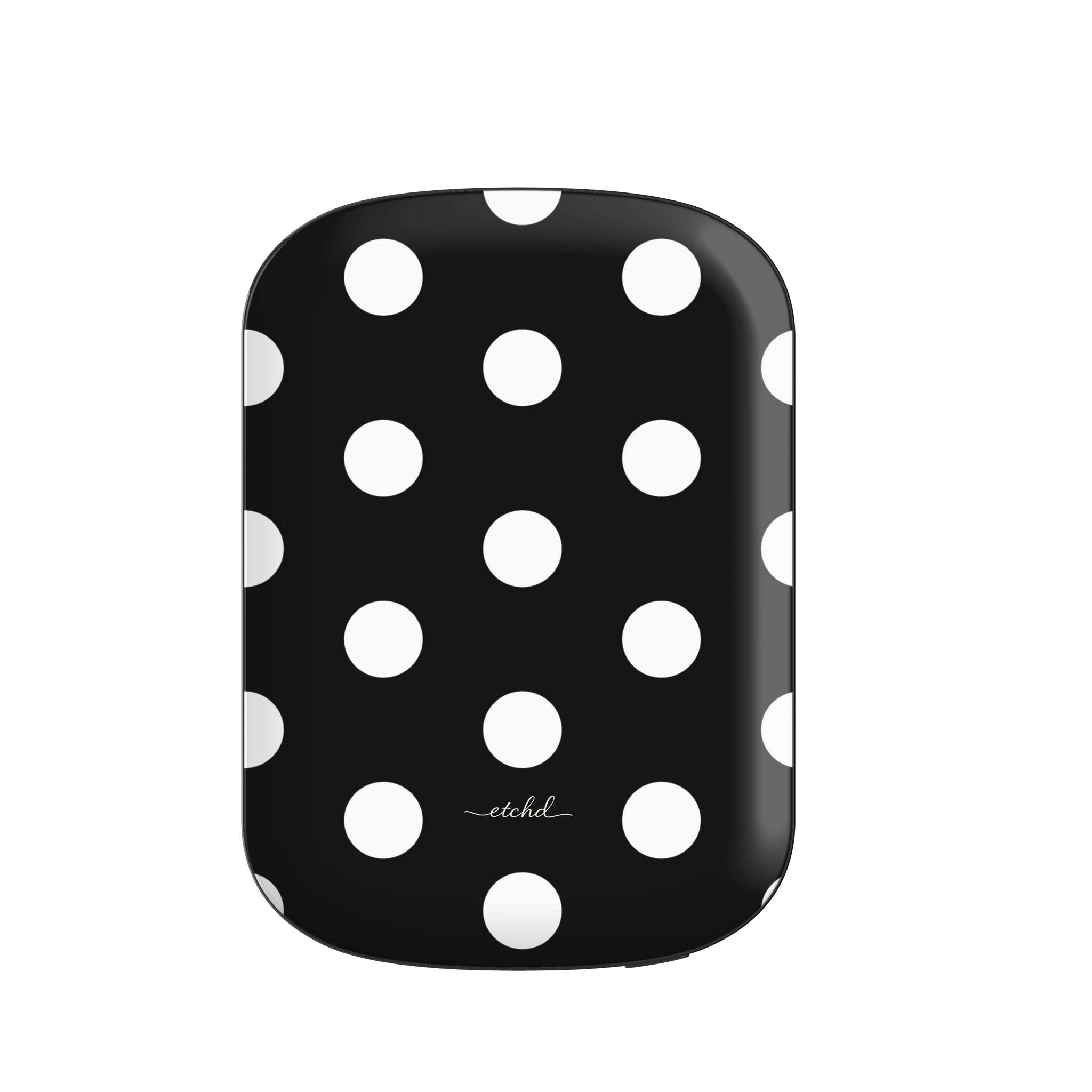 White & Black Polka Dot Magnetic Powerbank by etchd