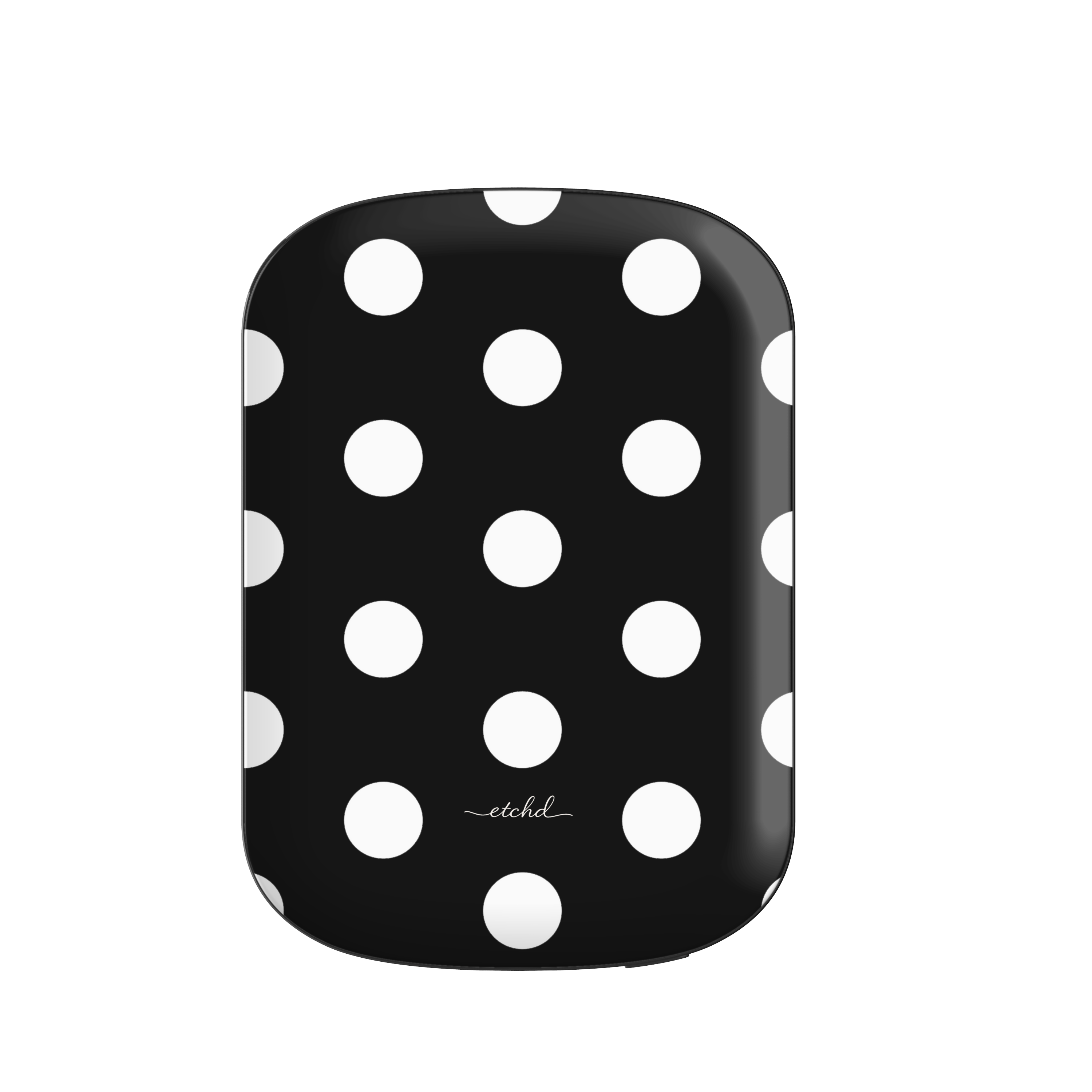 White & Black Polka Dot Magnetic Powerbank by etchd