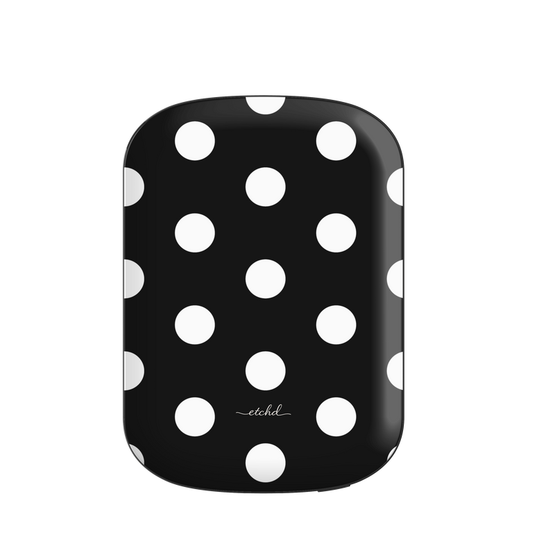 White & Black Polka Dot Magnetic Powerbank by etchd