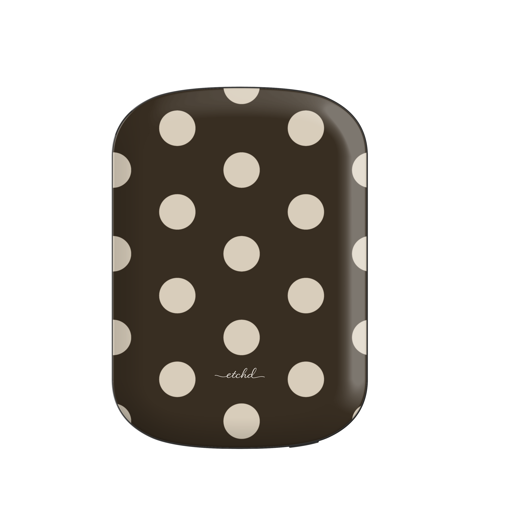 Cream & Brown Polka Dot Magnetic Powerbank by etchd