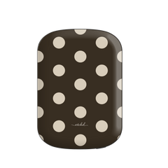 Cream & Brown Polka Dot Magnetic Powerbank by etchd