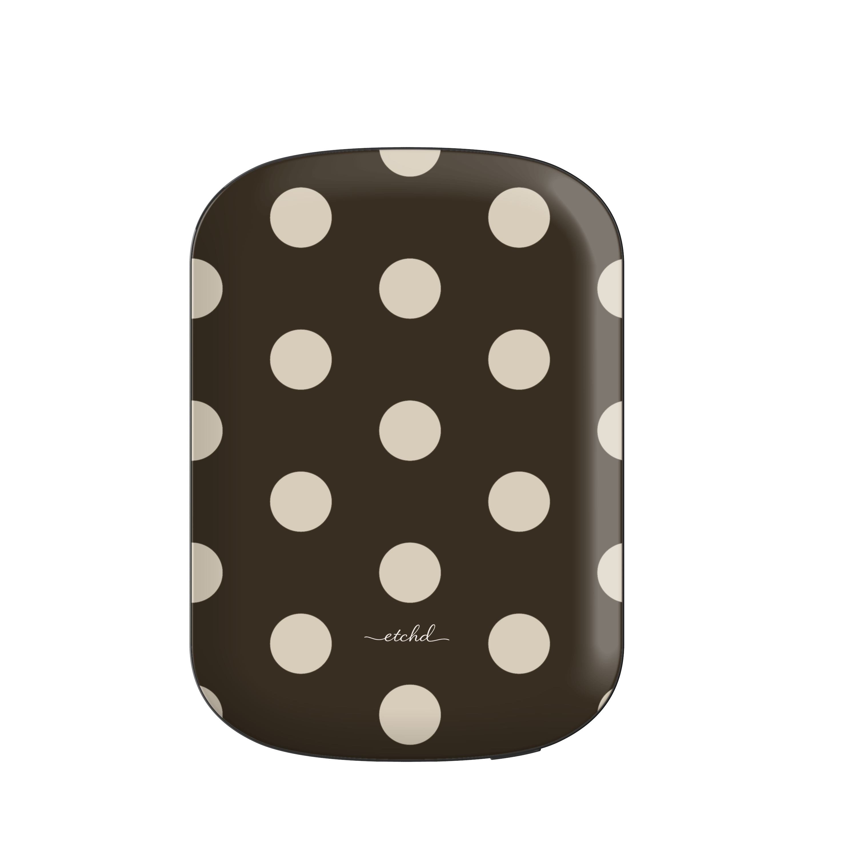 Cream & Brown Polka Dot Magnetic Powerbank by etchd