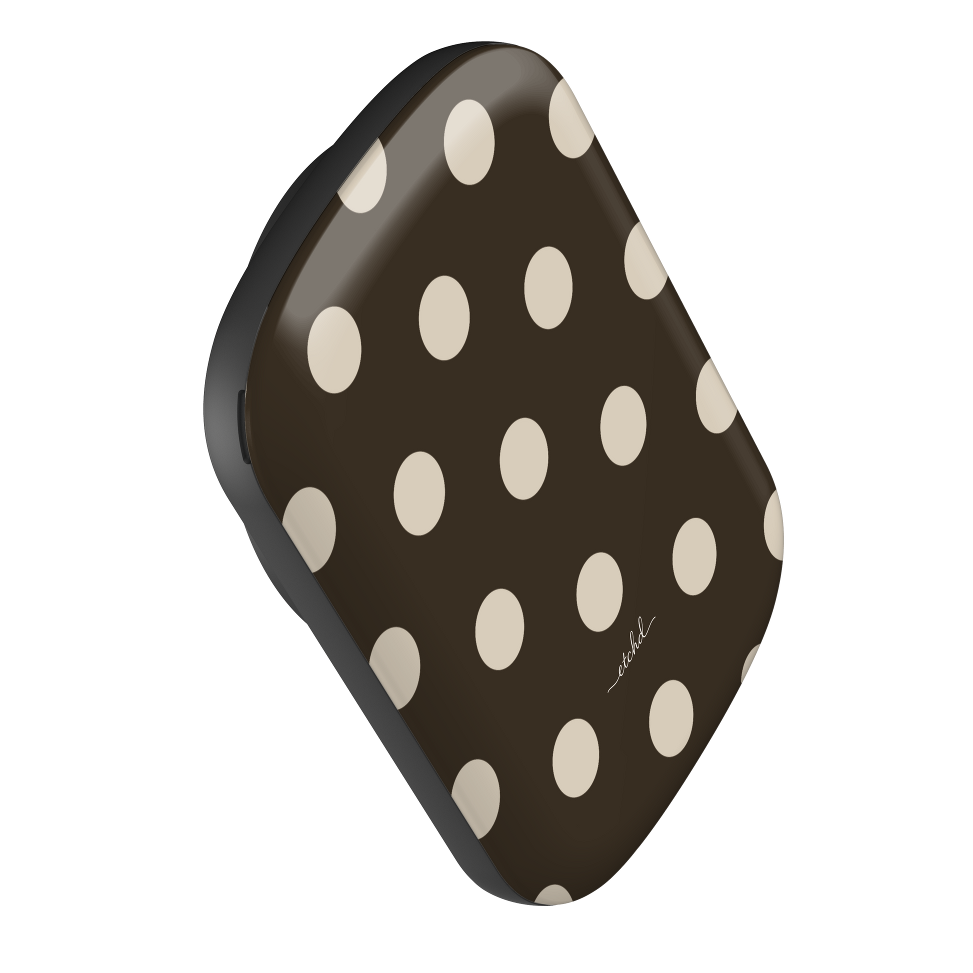 Cream & Brown Polka Dot Magnetic Powerbank by etchd, view 3