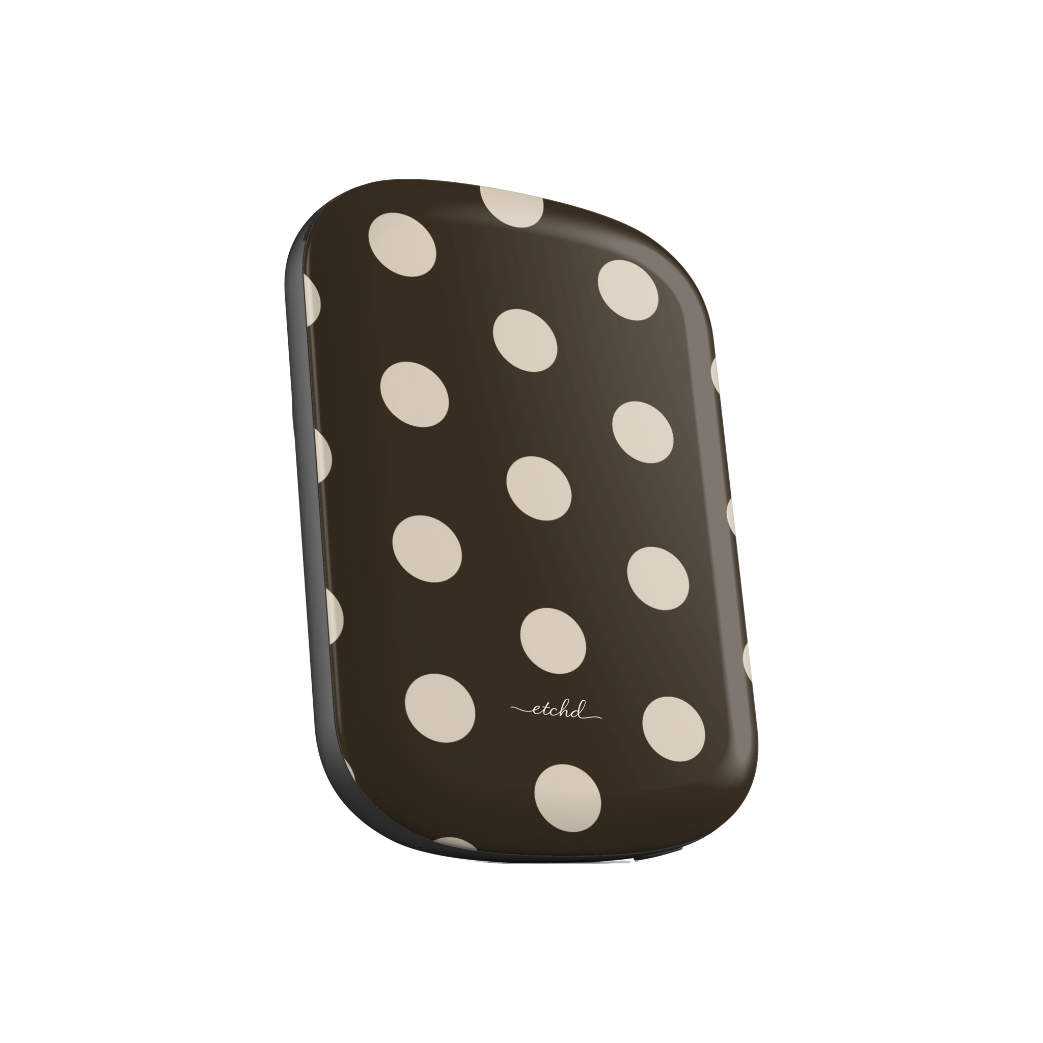 Cream & Brown Polka Dot Magnetic Powerbank by etchd, view 2