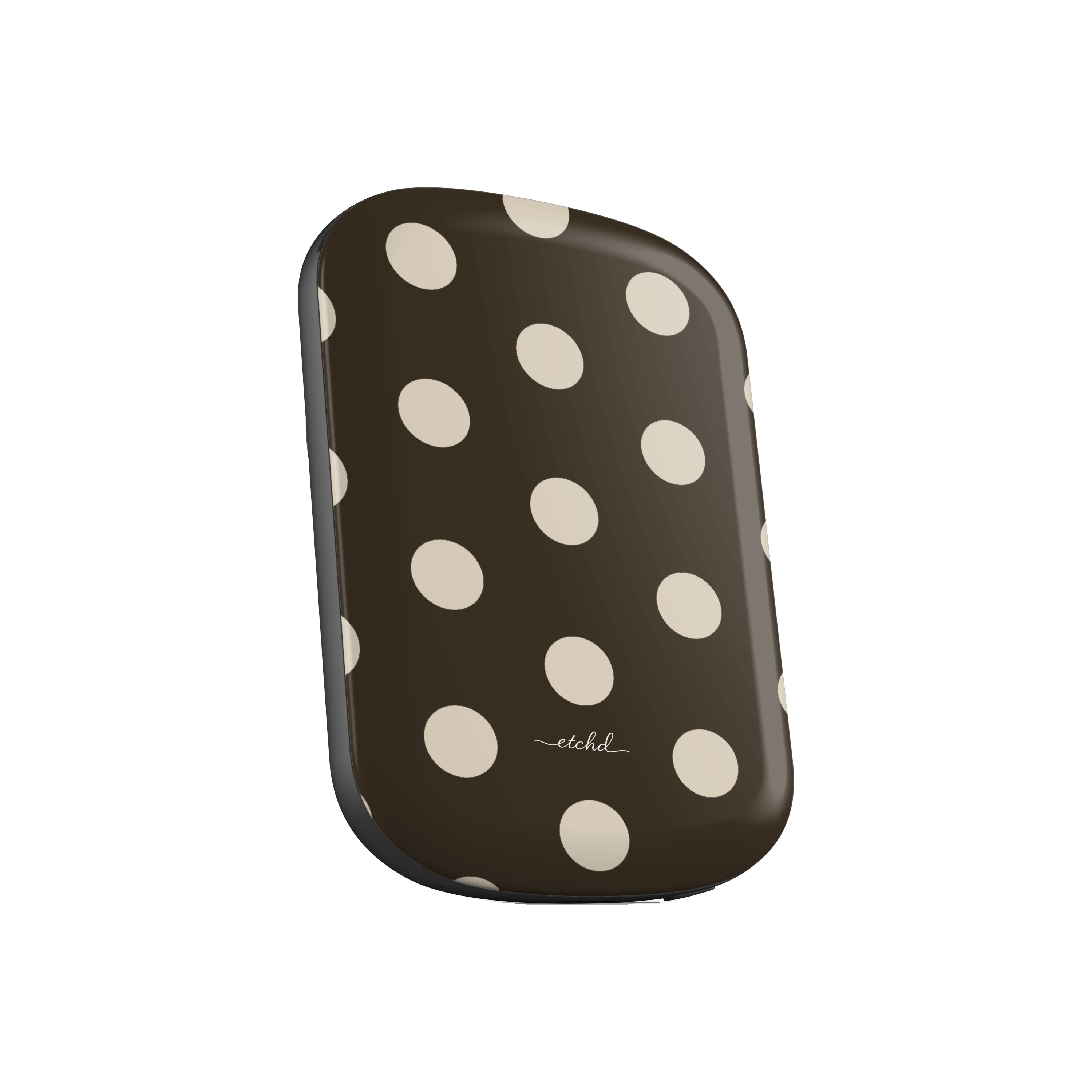 Cream & Brown Polka Dot Magnetic Powerbank by etchd, view 2