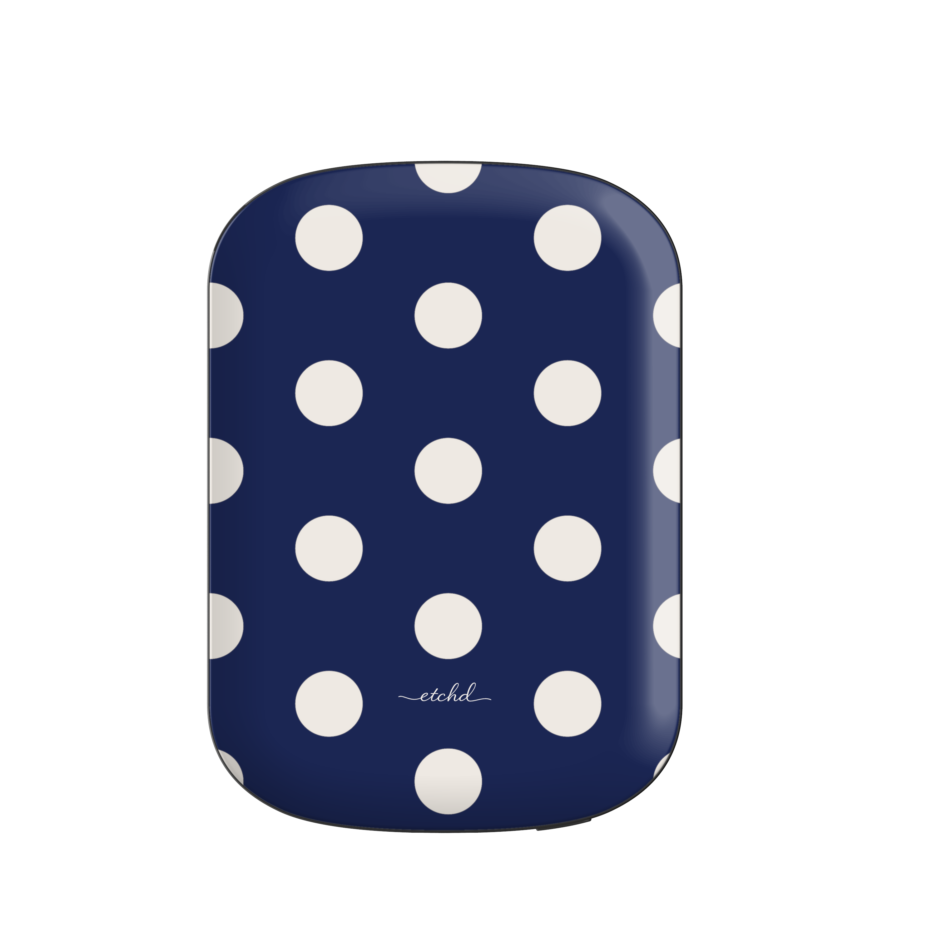 Cream & Navy Polka Dot Magnetic Powerbank by etchd