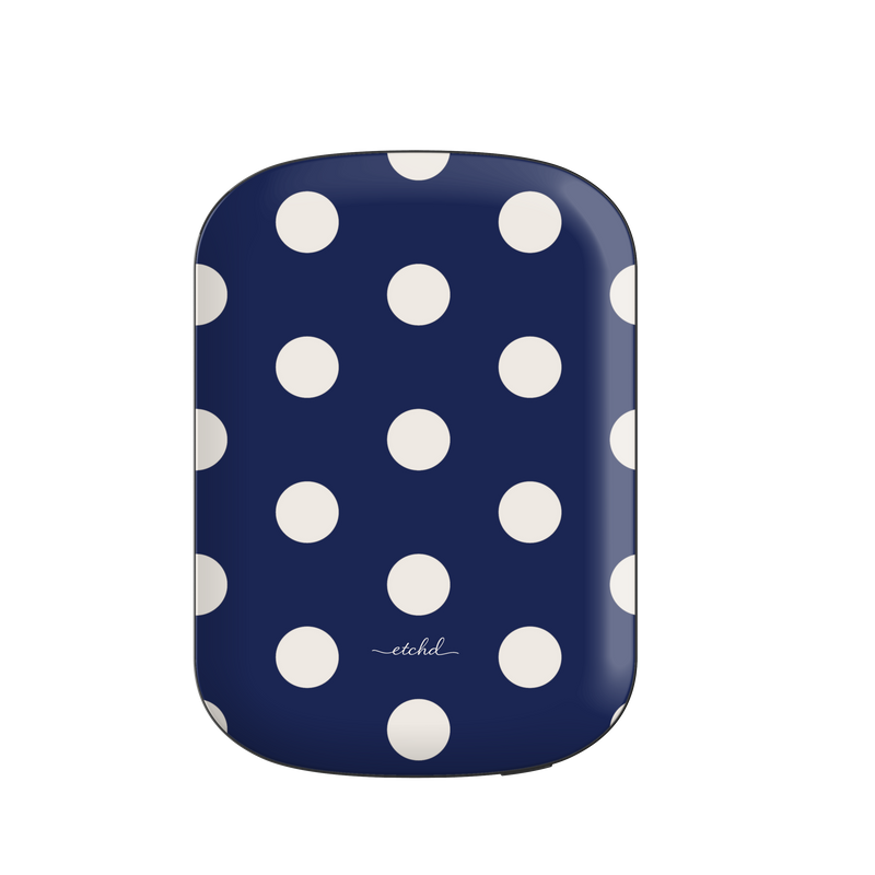 Cream & Navy Polka Dot Magnetic Powerbank by etchd