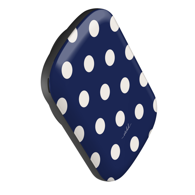 Cream & Navy Polka Dot Magnetic Powerbank by etchd, view 3