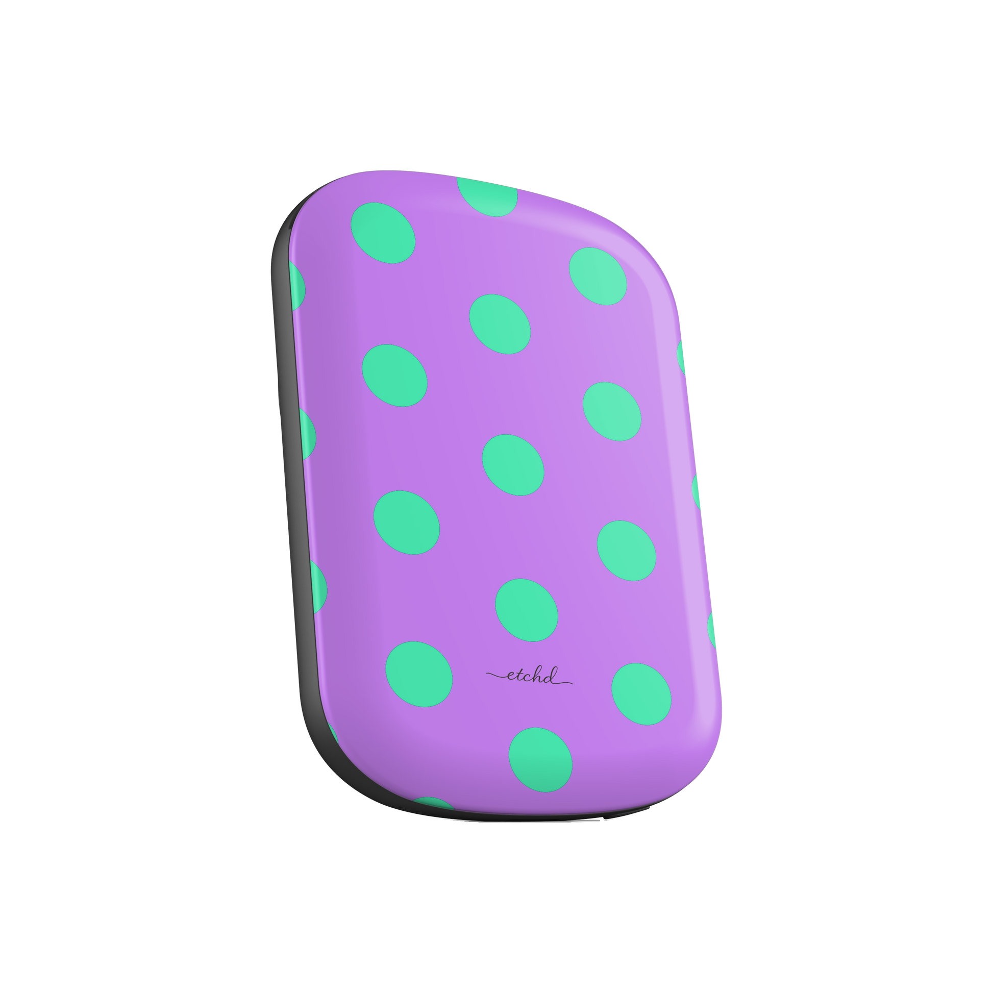 Hypermint And Lilac Polka Dot Magnetic Powerbank by etchd, view 2