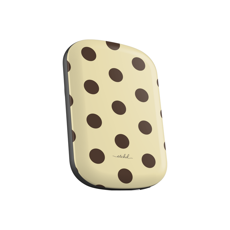 Butter Yellow And Brown Polka Dot Magnetic Powerbank by etchd, view 2