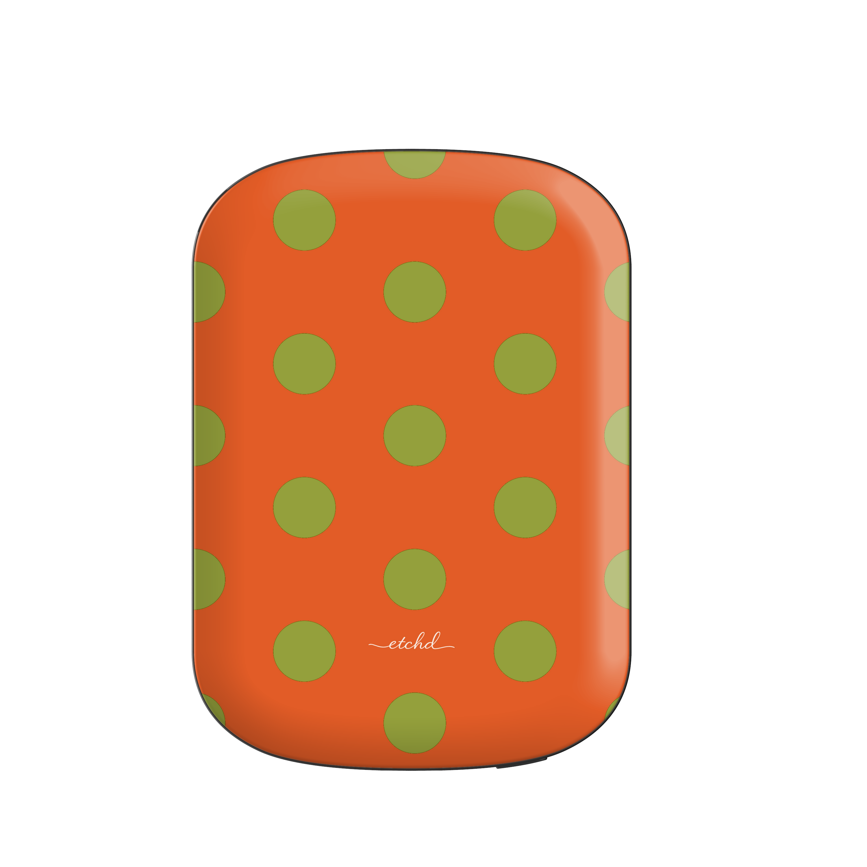 Wasabi And Persimmon Polka Dot Magnetic Powerbank by etchd