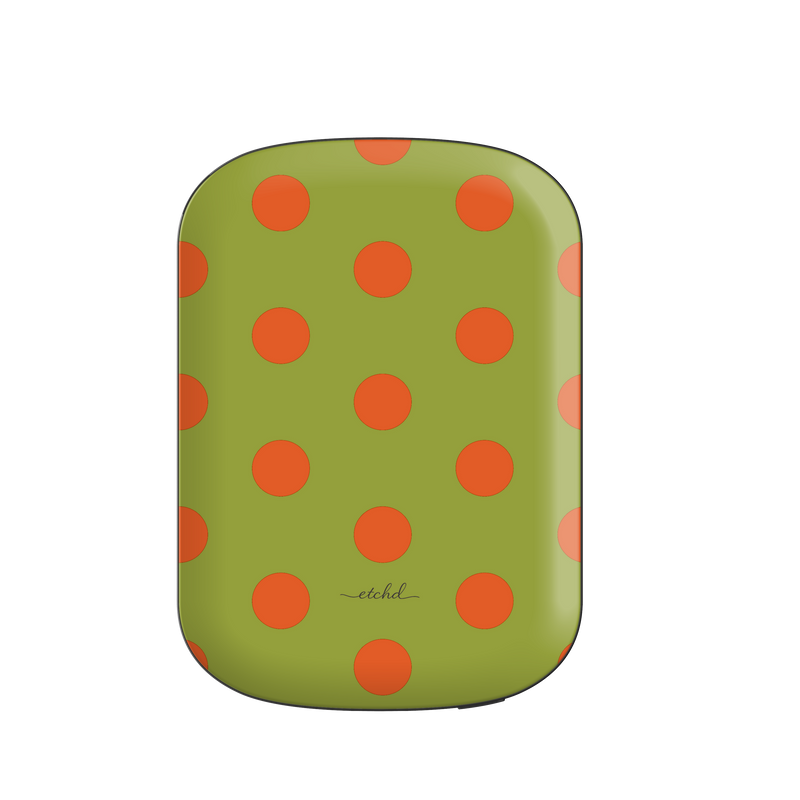 Persimmon And Wasabi Polka Dot Magnetic Powerbank by etchd