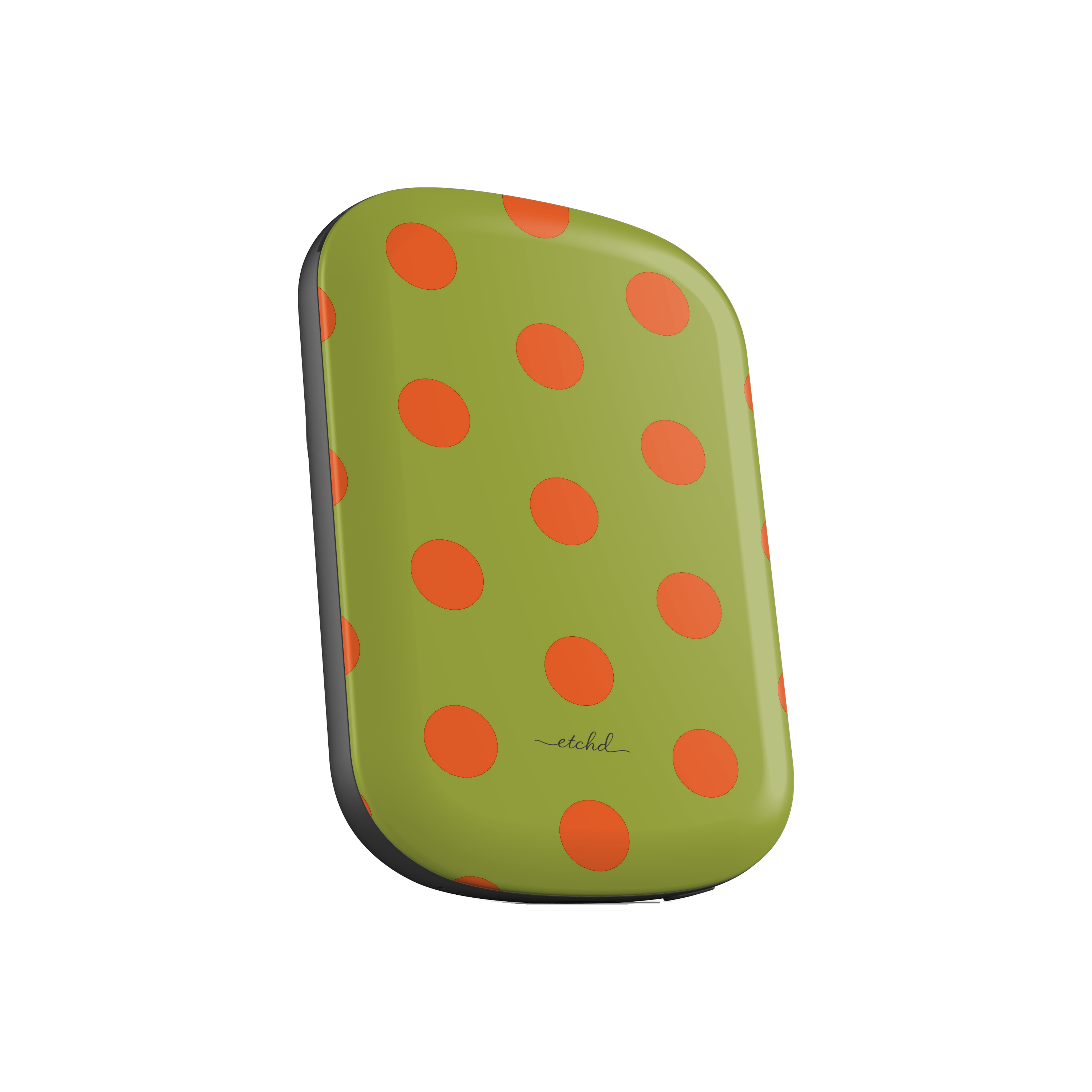 Persimmon & Wasabi Polka Dot Magnetic Powerbank by etchd, view 2