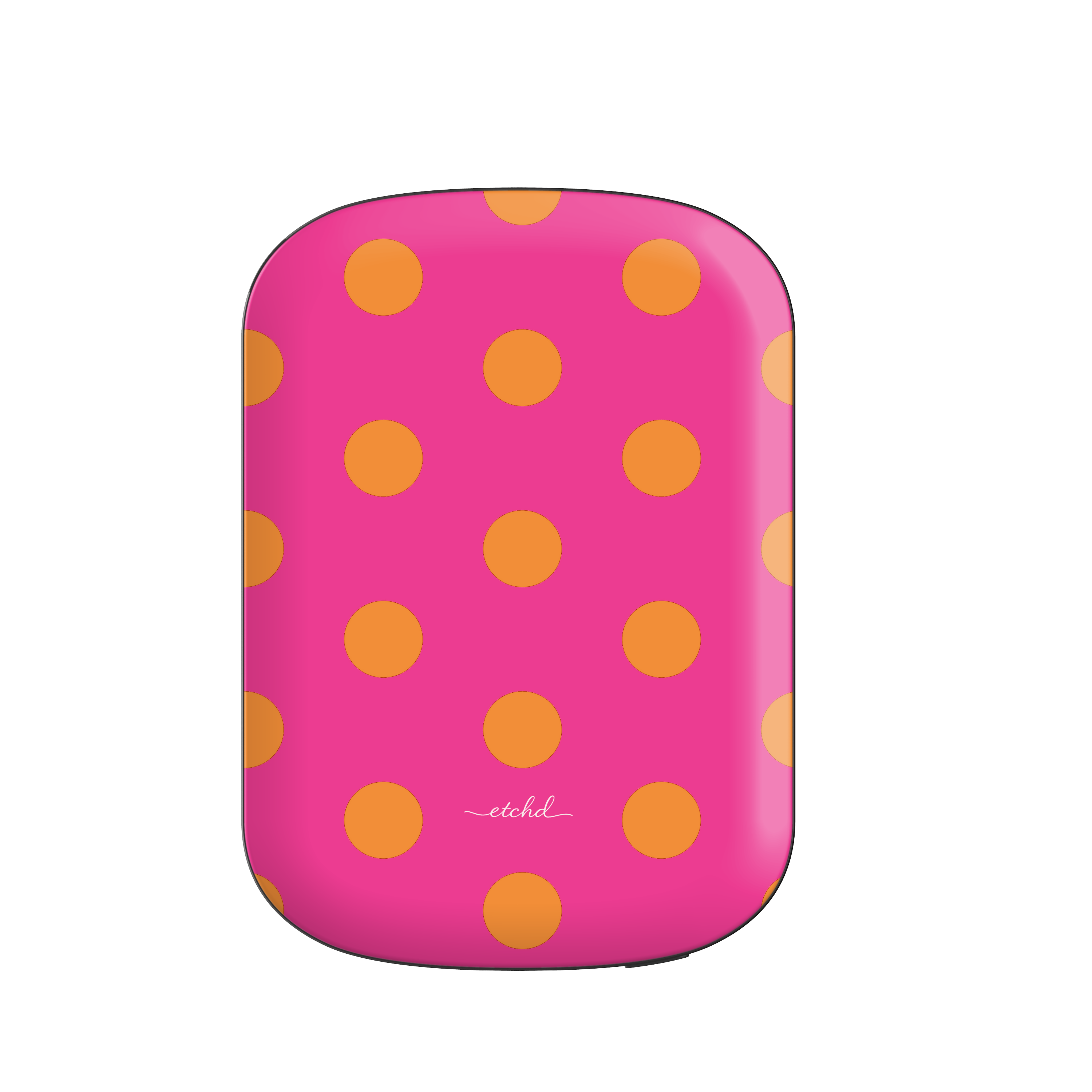 Orange And Pink Polka Dot Magnetic Powerbank by etchd