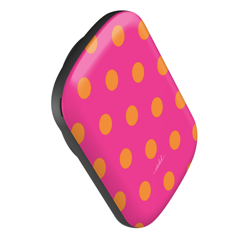 Orange And Pink Polka Dot Magnetic Powerbank by etchd, view 3