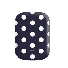 White And Navy Polka Dot Magnetic Powerbank by etchd