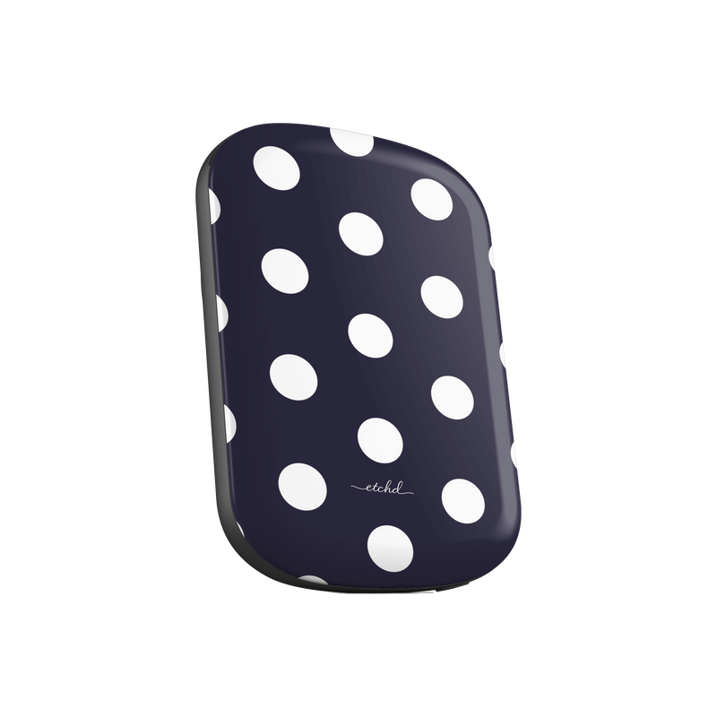 White And Navy Polka Dot Magnetic Powerbank by etchd, view 2