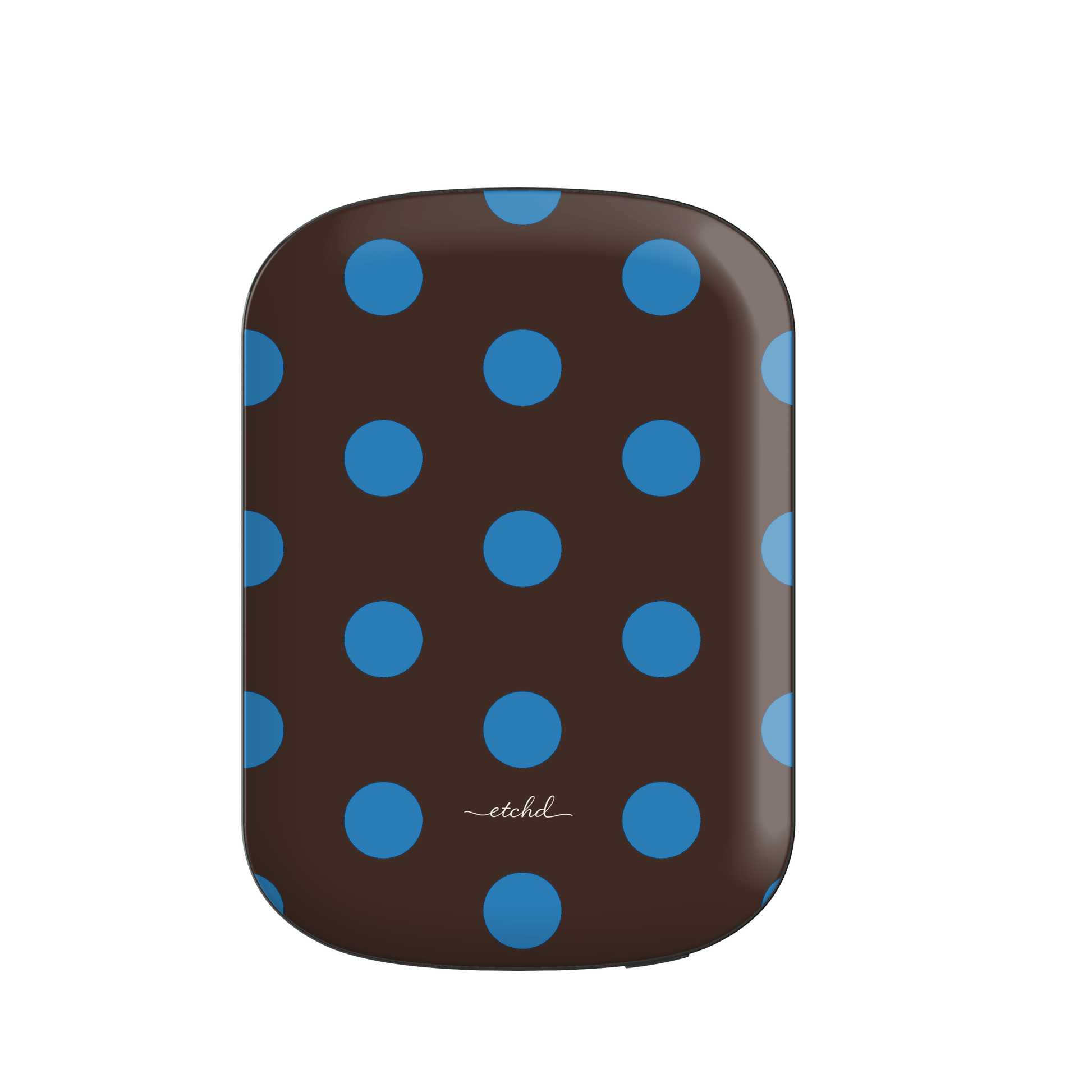 Cerulean And Espresso Polka Dot Magnetic Powerbank by etchd