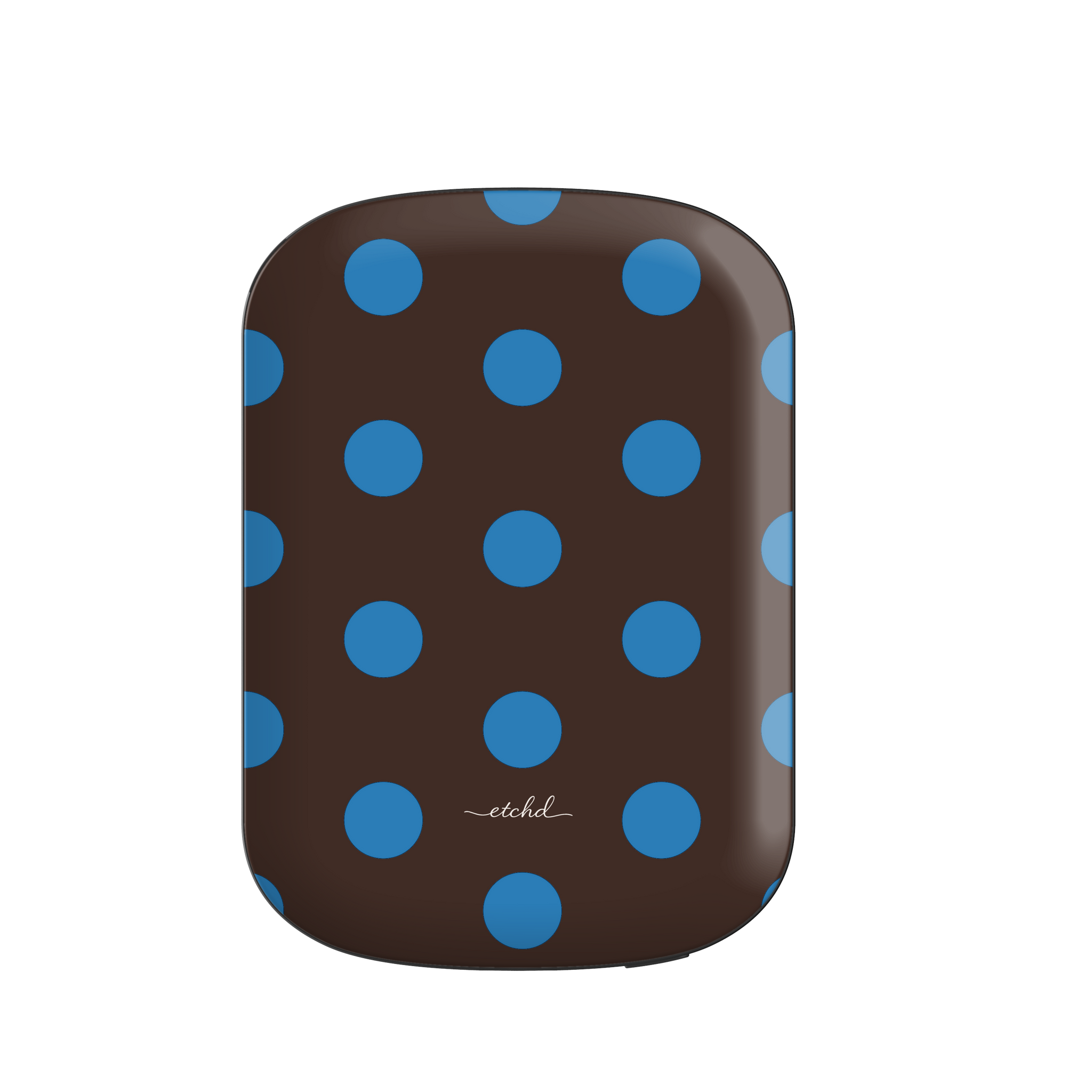 Cerulean And Espresso Polka Dot Magnetic Powerbank by etchd