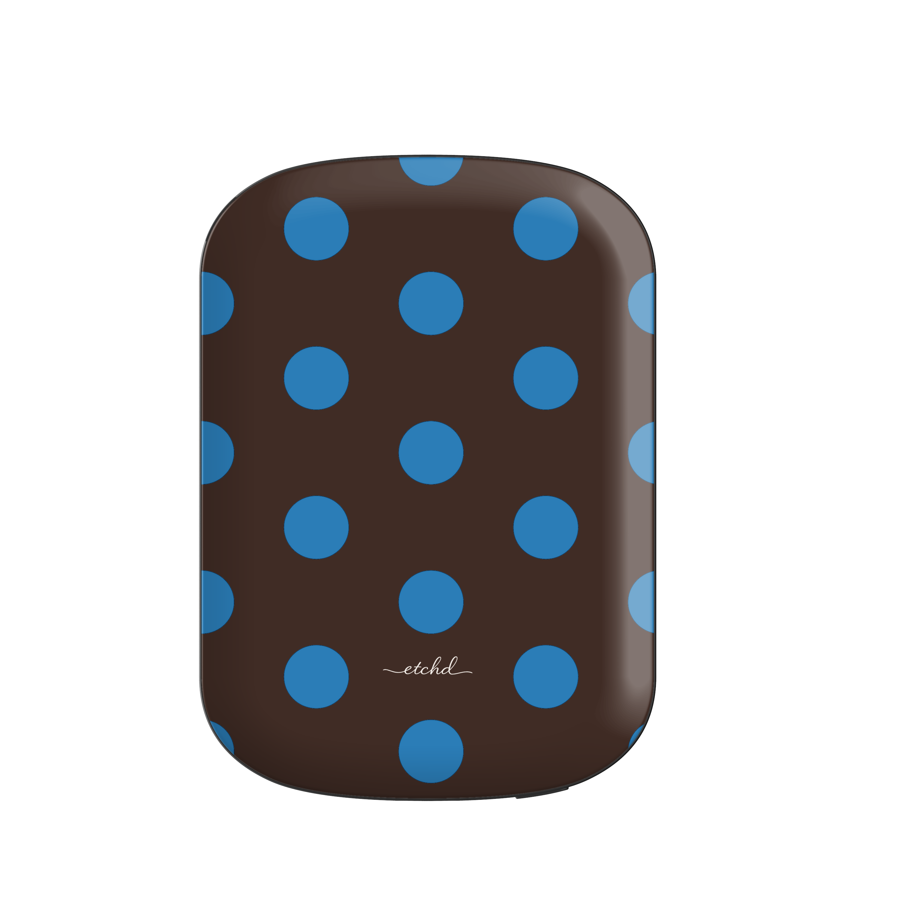 Cerulean And Espresso Polka Dot Magnetic Powerbank by etchd