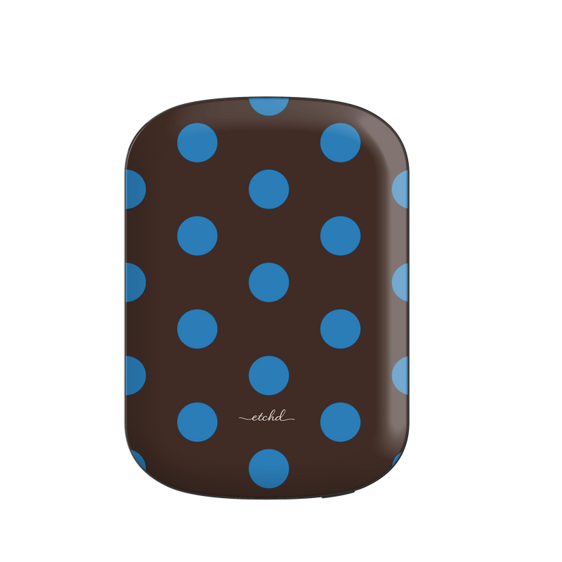 Cerulean And Espresso Polka Dot Magnetic Powerbank by etchd