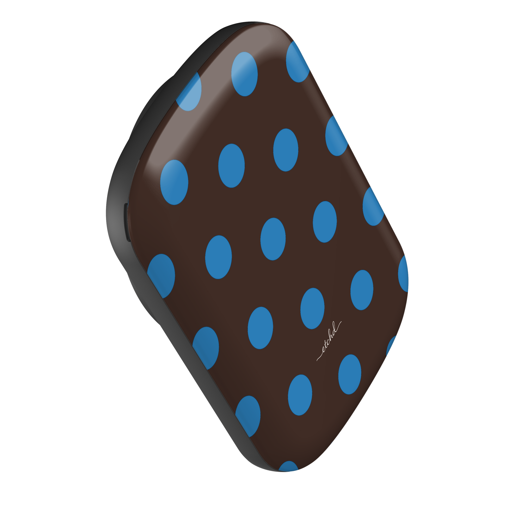 Cerulean And Espresso Polka Dot Magnetic Powerbank by etchd, view 3