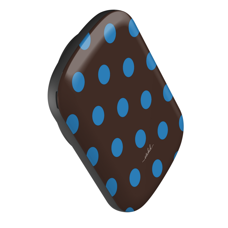 Cerulean And Espresso Polka Dot Magnetic Powerbank by etchd, view 3