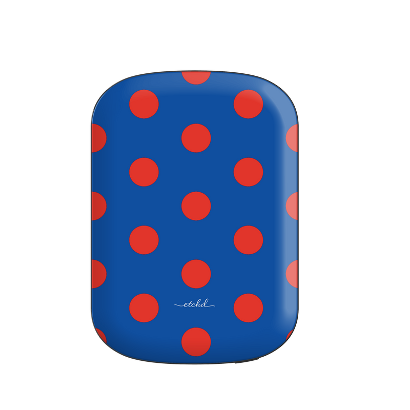 Poppy And Cobalt Polka Dot Magnetic Powerbank by etchd