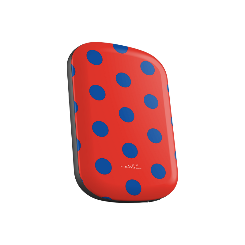 Cobalt And Poppy Polka Dot Magnetic Powerbank by etchd, view 2