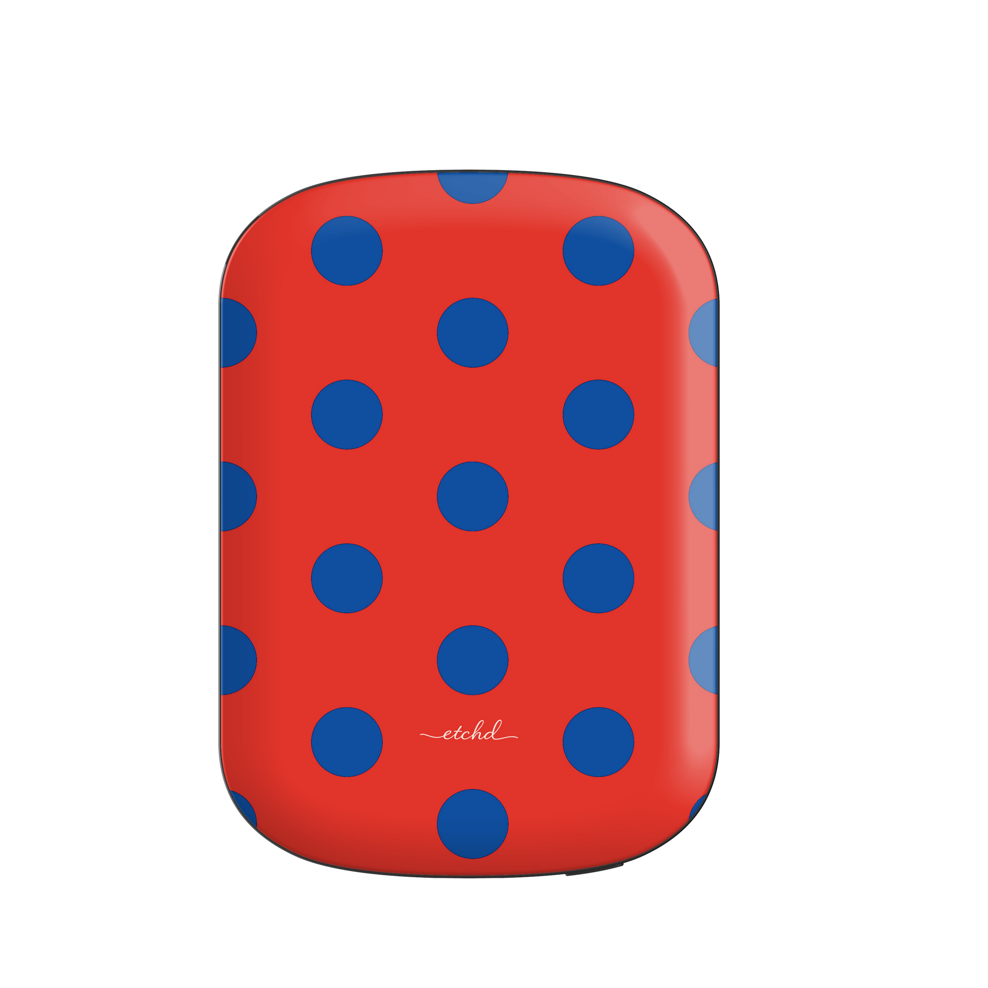 Cobalt And Poppy Polka Dot Magnetic Powerbank by etchd