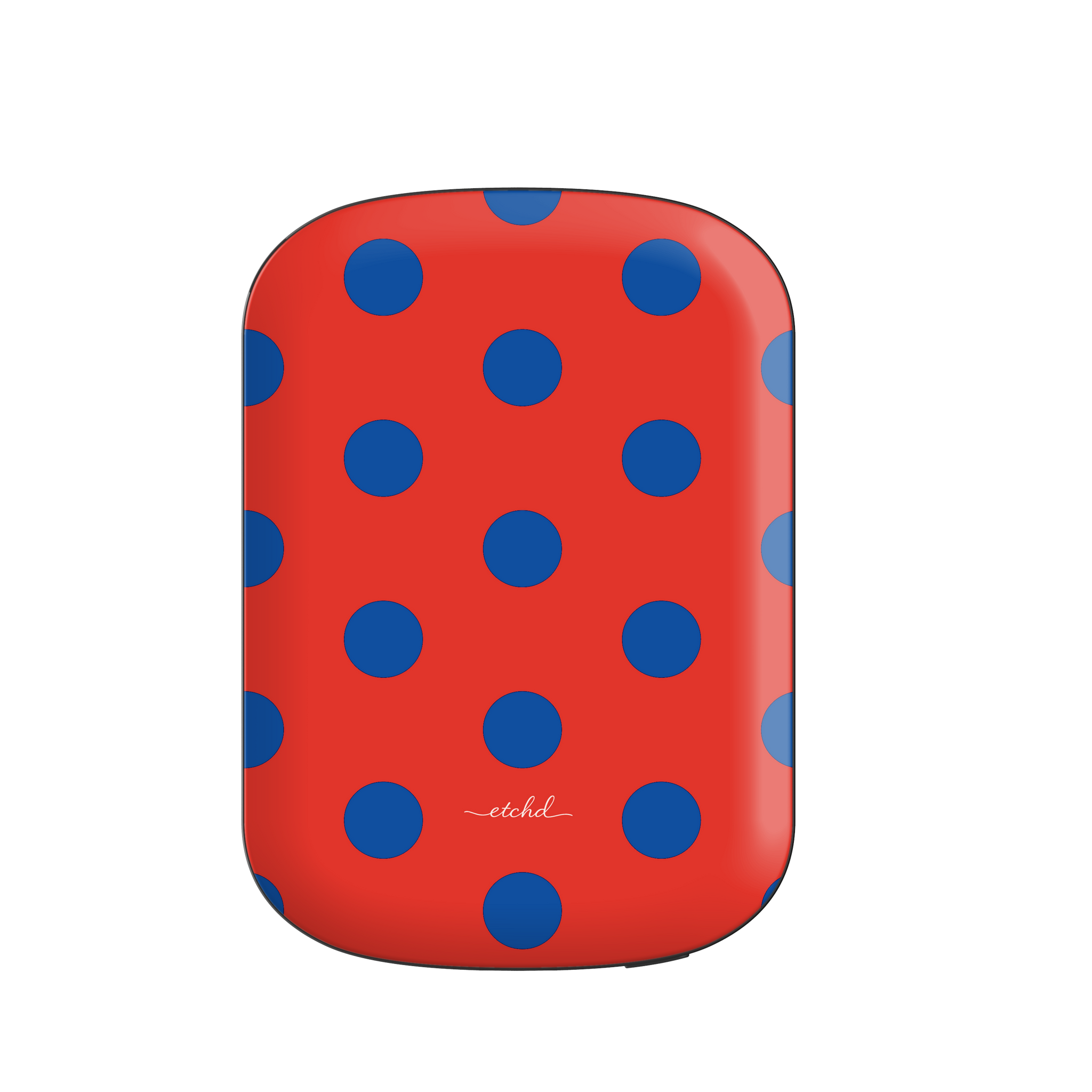 Cobalt And Poppy Polka Dot Magnetic Powerbank by etchd