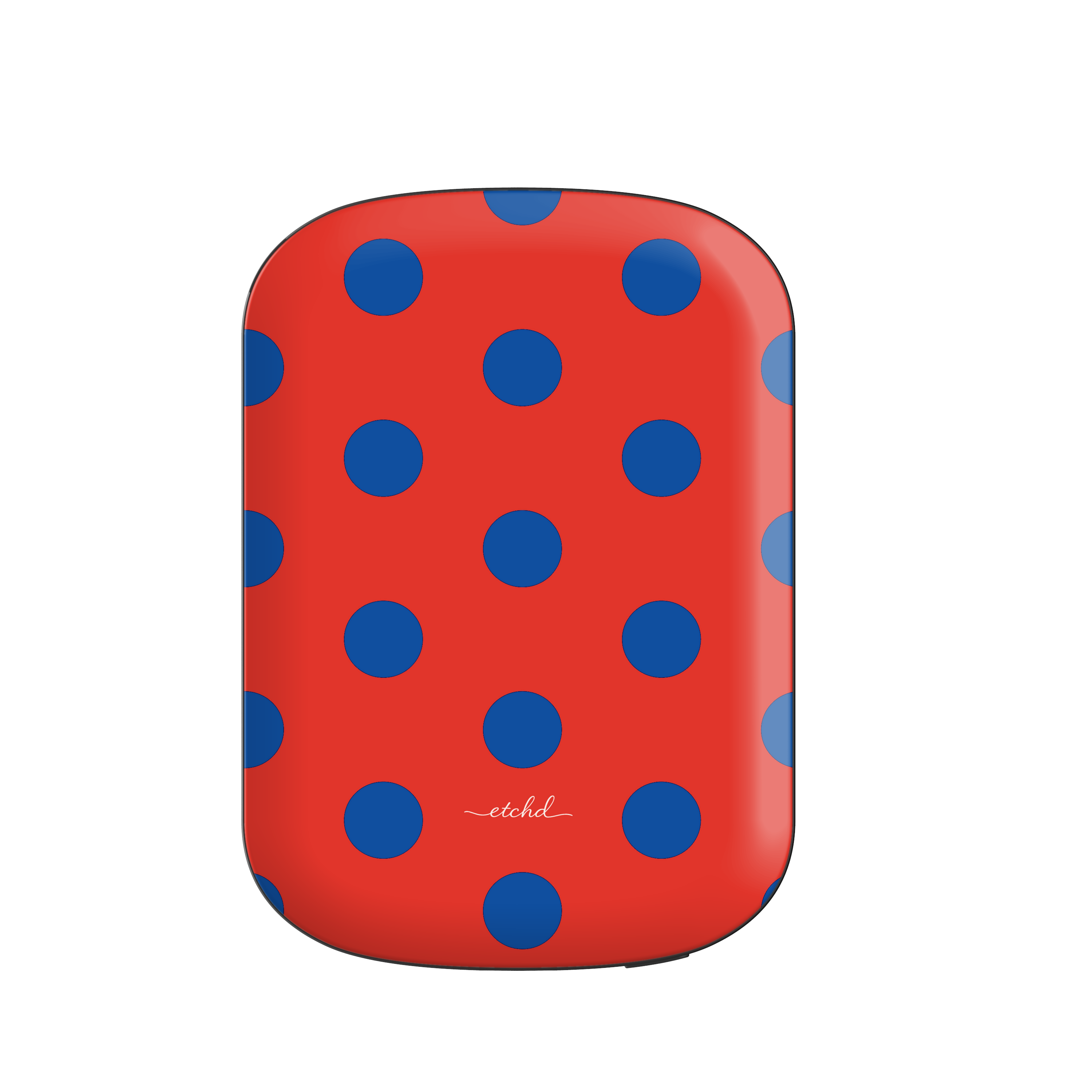 Cobalt And Poppy Polka Dot Magnetic Powerbank by etchd
