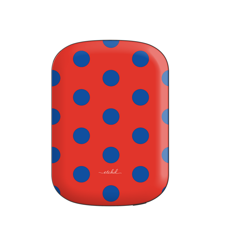 Cobalt And Poppy Polka Dot Magnetic Powerbank by etchd