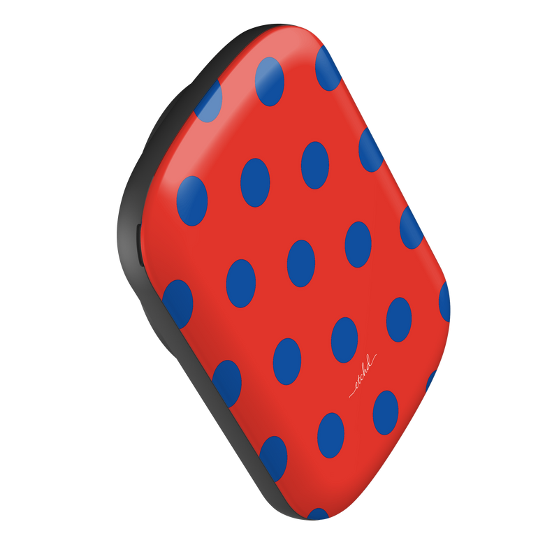 Cobalt And Poppy Polka Dot Magnetic Powerbank by etchd, view 3