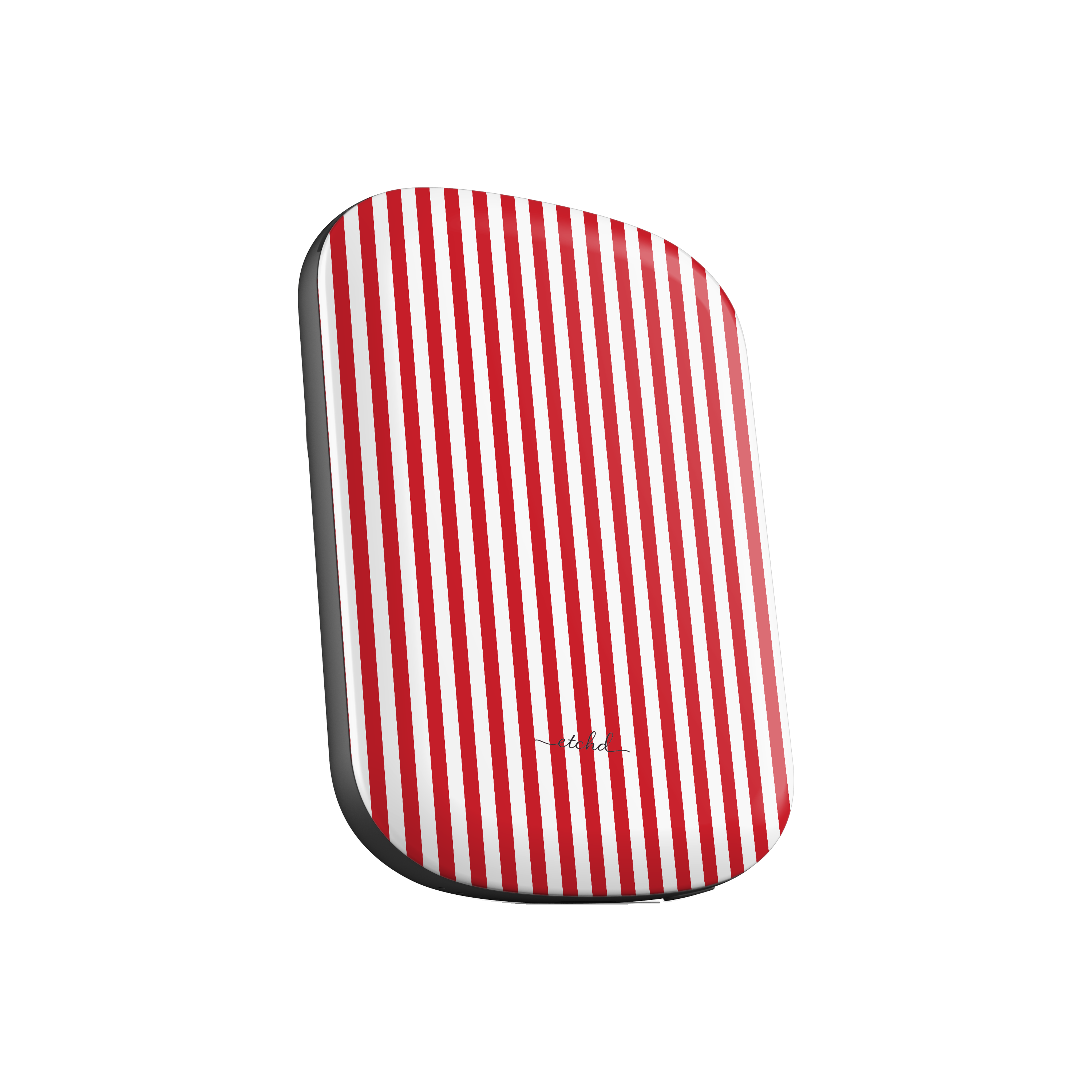 Classic Red & White Striped Magnetic Powerbank by etchd, view 2