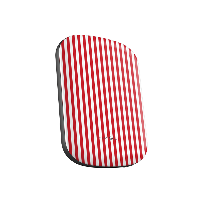 Classic Red & White Striped Magnetic Powerbank by etchd, view 2