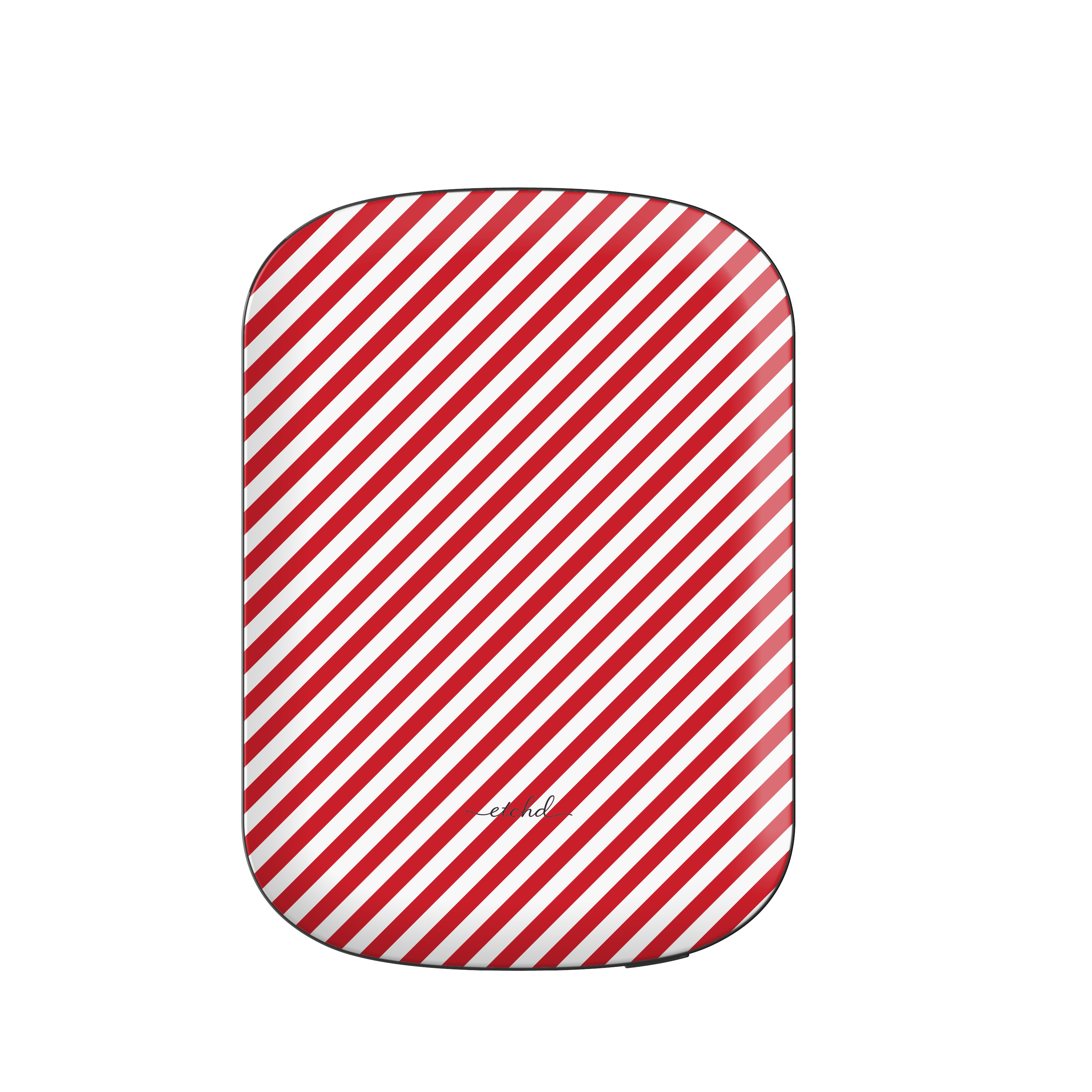 Classic Red & White Striped Diagonal Magnetic Powerbank by etchd
