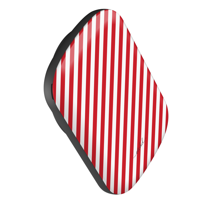 Classic Red & White Striped Diagonal Batería externa magnética de etchd, vista 3