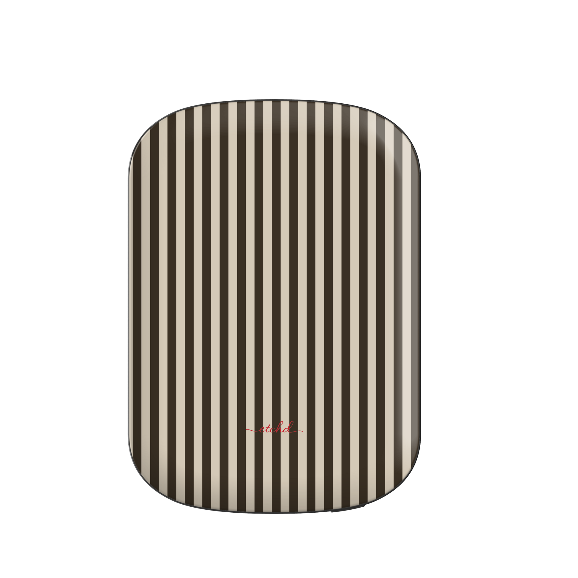 Cream & Brown Striped Magnetic Powerbank by etchd