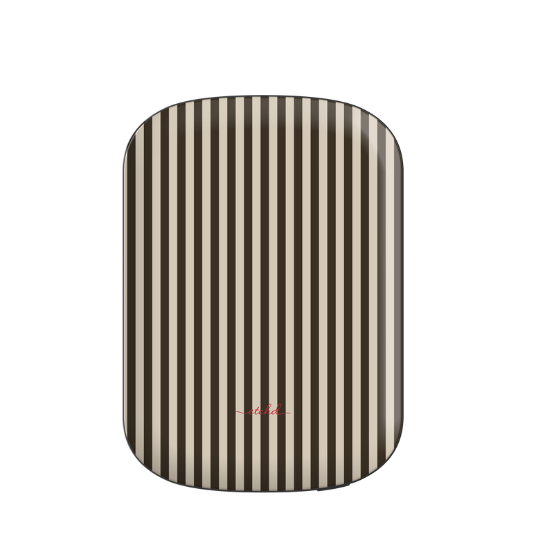 Cream & Brown Striped Magnetic Powerbank by etchd