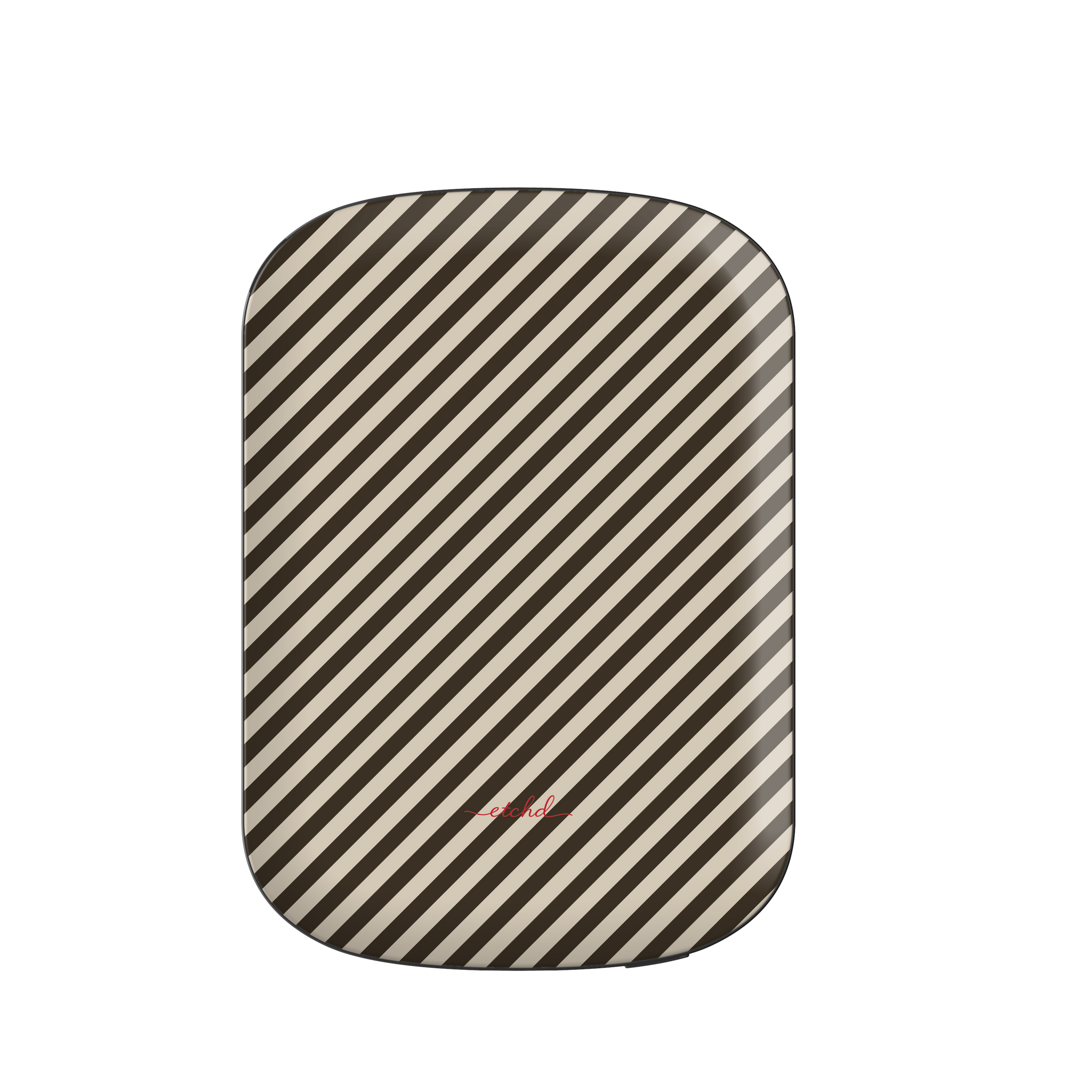 Cream & Brown Striped Diagonal Magnetic Powerbank by etchd