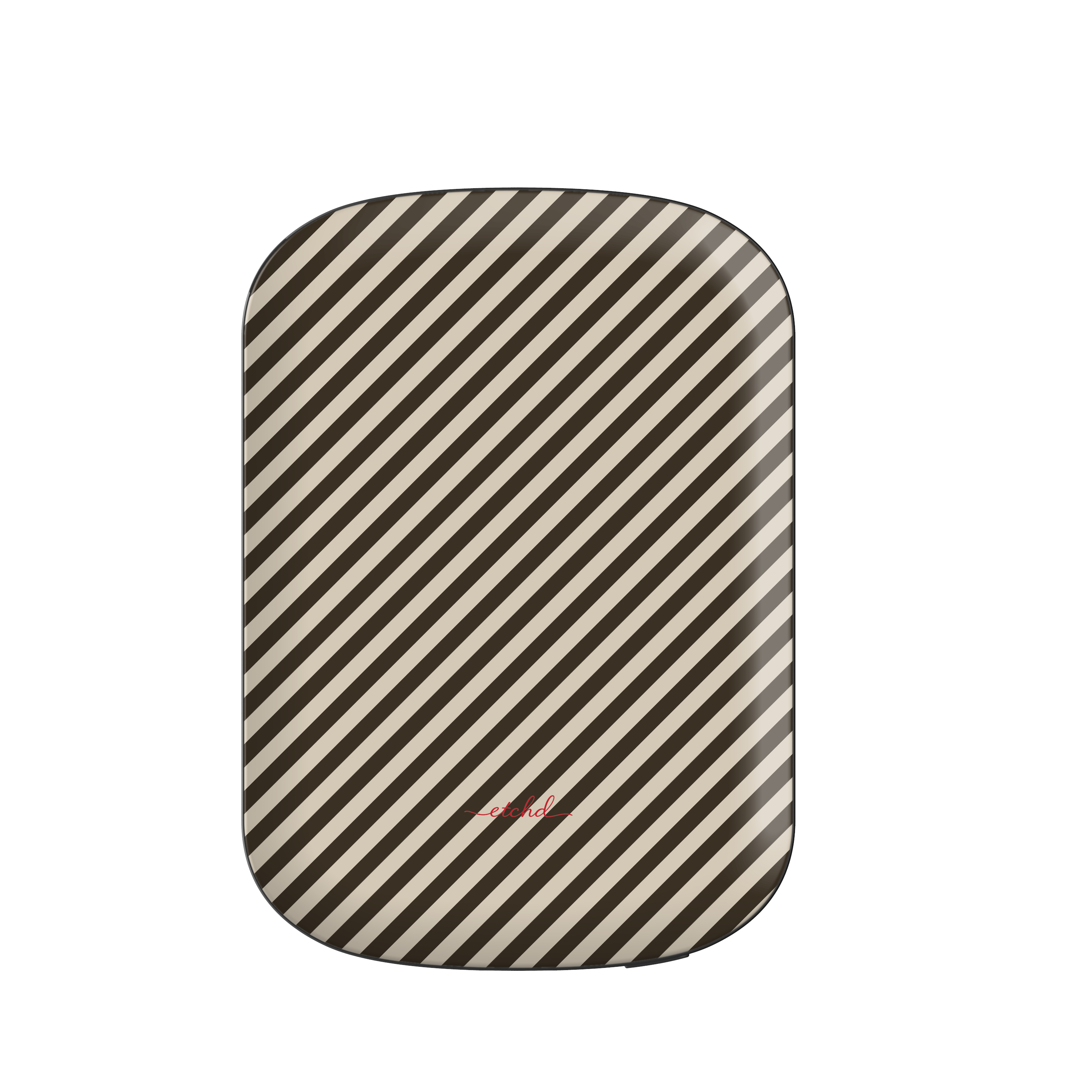 Cream & Brown Striped Diagonal Magnetic Powerbank by etchd