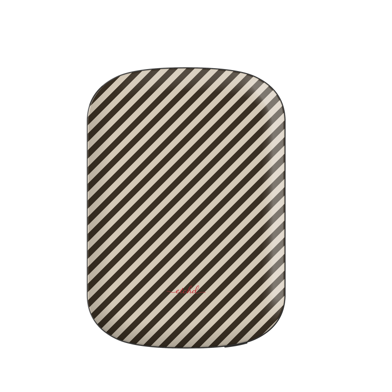 Cream & Brown Striped Diagonal Magnetic Powerbank by etchd