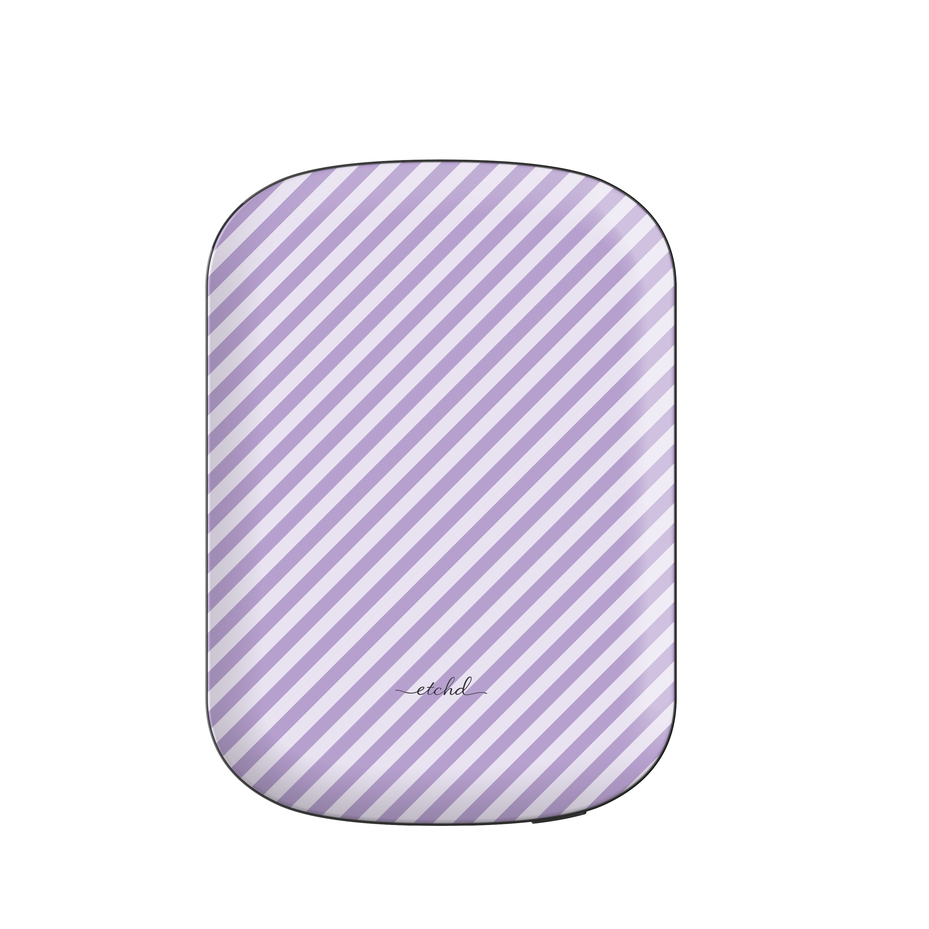 Lilac & Cream Striped Diagonal Magnetic Powerbank by etchd