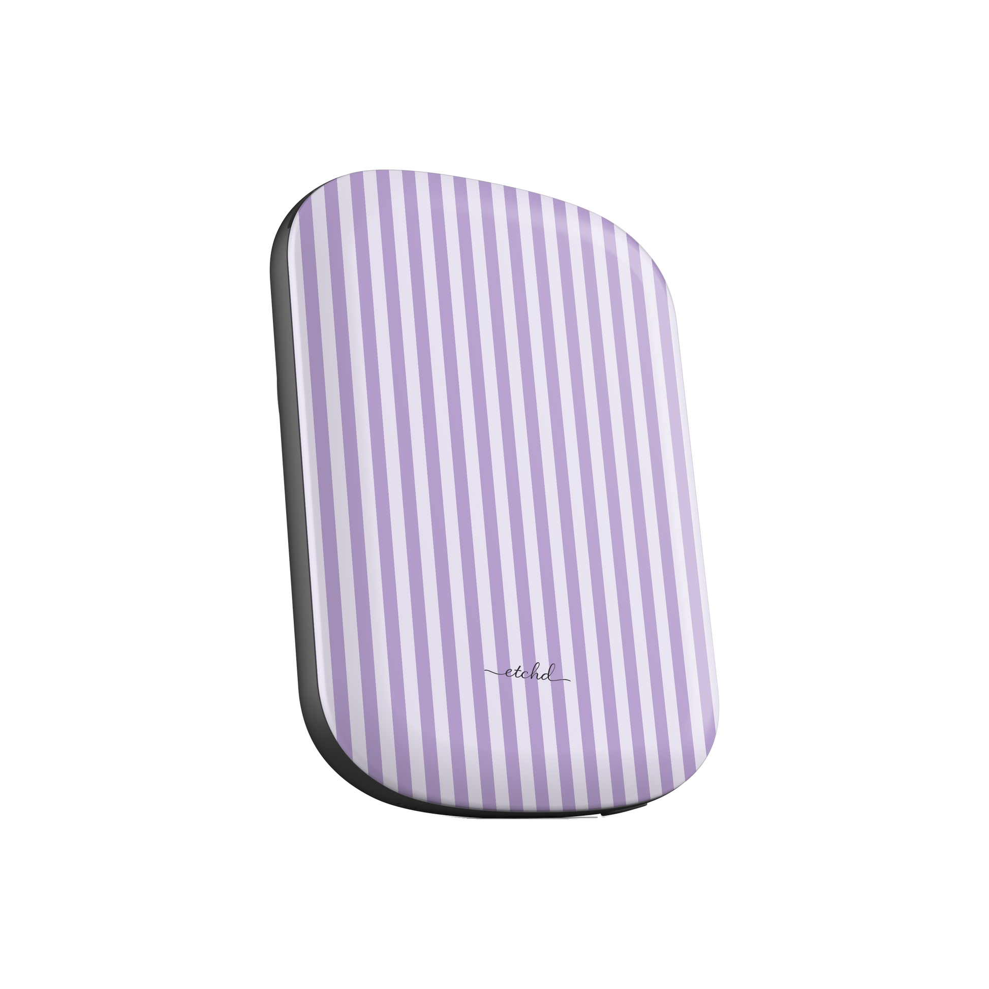 Lilac & Cream Striped Magnetic Powerbank by etchd, view 2