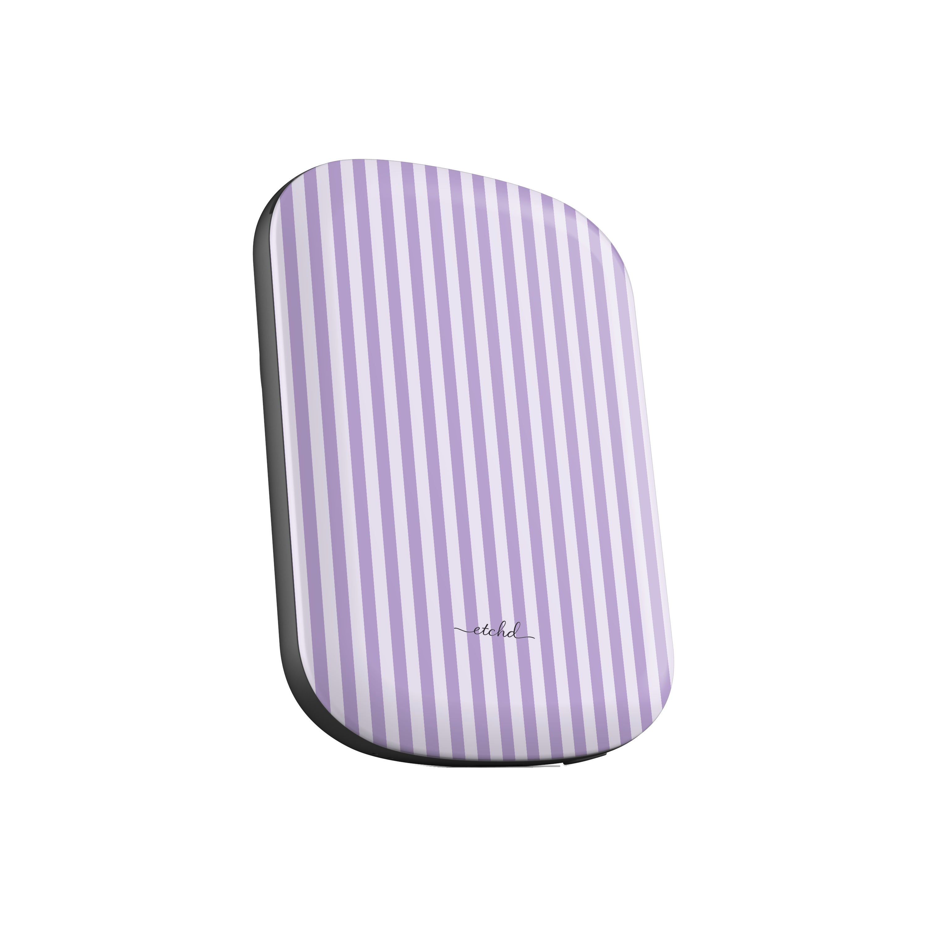 Lilac & Cream Striped Magnetic Powerbank by etchd, view 2