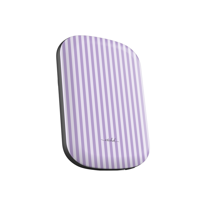 Lilac & Cream Striped Magnetic Powerbank by etchd, view 2
