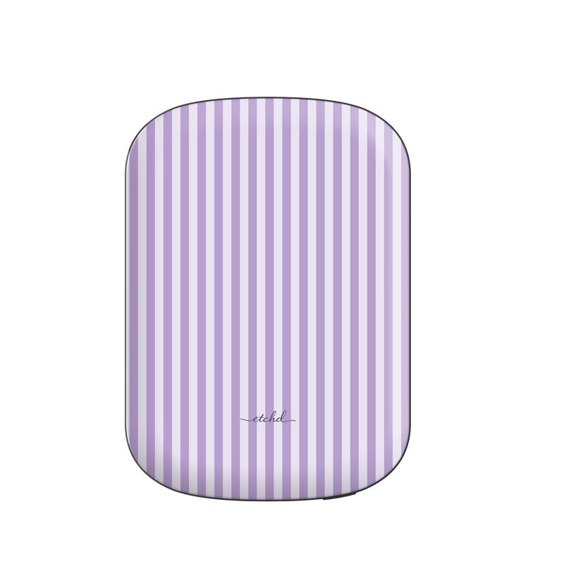 Lilac & Cream Striped Magnetic Powerbank by etchd