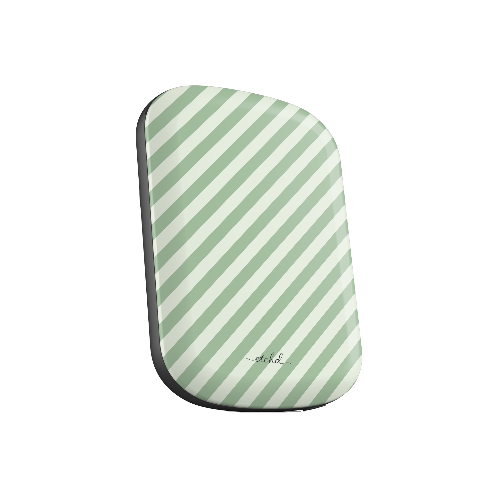 Sage & Cream Striped Diagonal Powerbank magnetico di etchd, vista 2